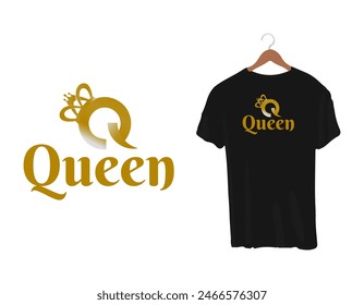 queen logo vector art t-shirt design