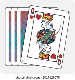 Queen Love of playing cards, in vector format