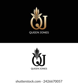 queen diseño de logotipo de lujo plantilla de diseño conjunto de muestra de logotipo