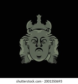 ilustración del logotipo del vector de mascota de reina