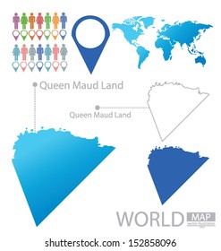 Queen Maud Land. World Map. vector Illustration.