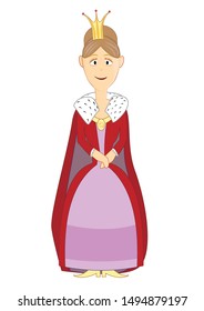 queen, noble person. flat design isolated on white. adapted for web sites and mobile applications. vector image.
