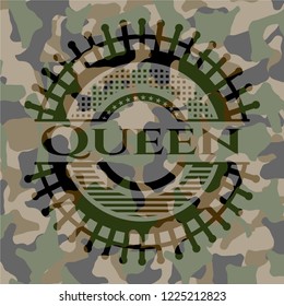 Queen on camo pattern