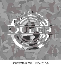 Queen on grey camo pattern