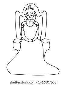 queen on throne character vector ilustration