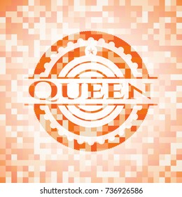 Queen orange mosaic emblem