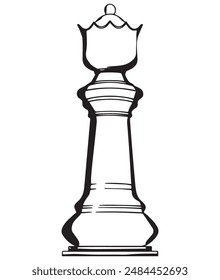 Queen in outline and vector format. Queen is a part of chess game.