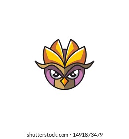 queen owl logo icon vector