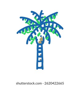 rainha palmeira árvore ícone doodle esboço vetor. rainha palma árvore sinal. símbolo isolado ilustração