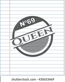 Queen pencil emblem