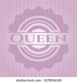 Queen pink emblem. Retro