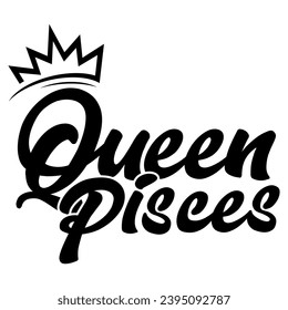 queen pisces black vector graphic design and cut file