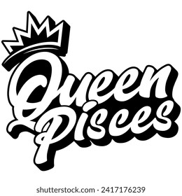 Queen-Piss, schwarze Vektorgrafik-Design und Schnittdatei