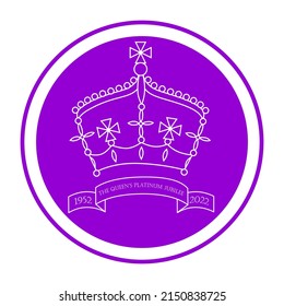 Queen platinum jubilee 2022 vector clipart illustration. Elizabeth platinum jubilee. Crown banner. British queen greeting poster. svg