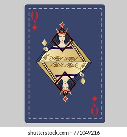 Queen Playing Cards in modern style Original design.