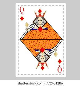 Queen Playing Cards in modern style Original design.