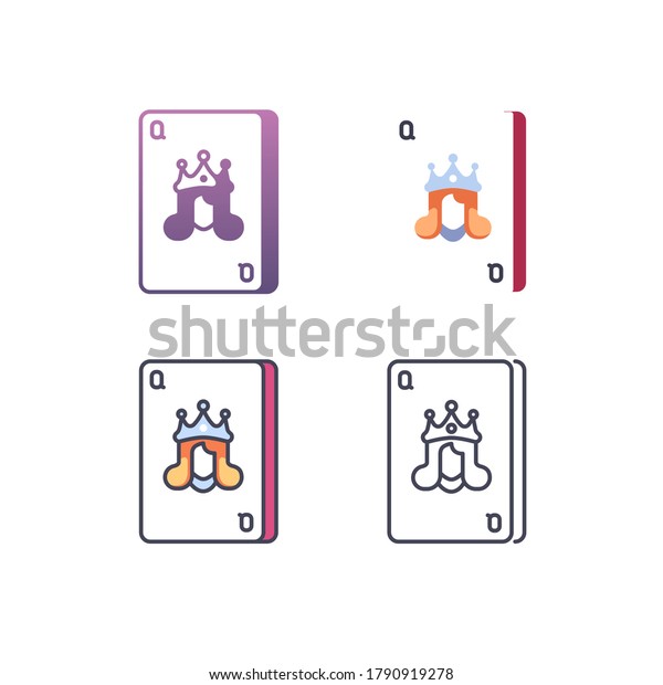 Queen Poker Card Icon Vector Illustration Stock Vector (Royalty Free ...