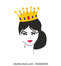 Queen or princess vector illustration isolated on white background
