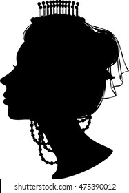 Queen Profile Silhouette - Vector Illustration
