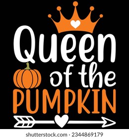 Queen Of The Pumpkin, design and vector file.