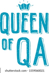 Queen of QA - hand lettering Laptop Stickers, T-shirt, Mugs, Stationery for Developers 