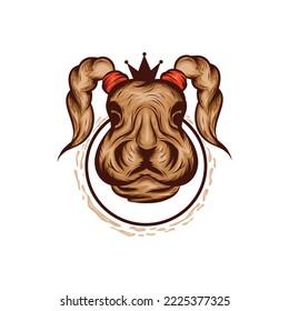 diseño del logotipo de mascota de la cara de conejo reina