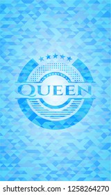 Queen realistic light blue mosaic emblem