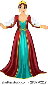 Queen in red dress 