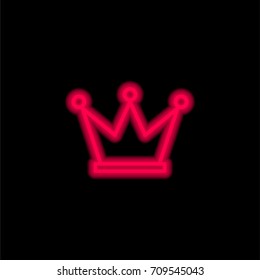 Queen red glowing neon ui ux icon. Glowing sign logo vector