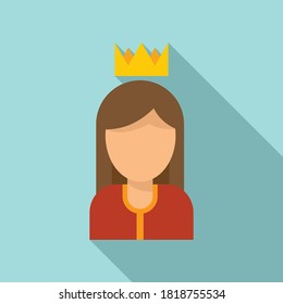 Queen reputation icon. Flat illustration of queen reputation vector icon for web design