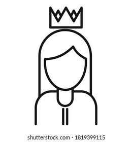 Königin Reputation Symbol. Rahmenkönigin, Vektorsymbol für Webdesign einzeln auf weißem Hintergrund