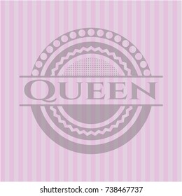 Queen retro style pink emblem