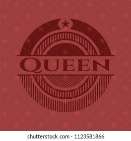 Queen retro style red emblem