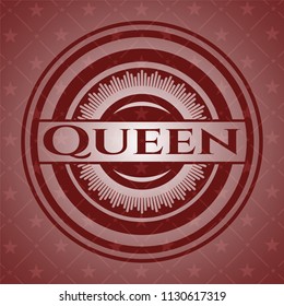 Queen retro style red emblem