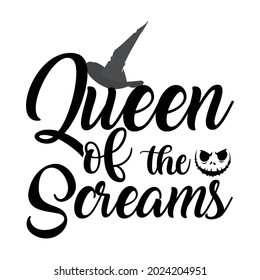 Queen of the Screams t-shirt, Vector design.