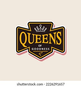 Logo Escudo Reina Con Icono De La Corona En Inspiración De Diseño Vector De Estilo Medieval