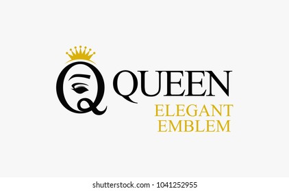 Queen - Sign that Symbolizes Beauty, Vector Emblem