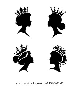 Queen silhouette illustration with simple style