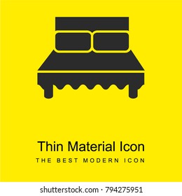 Queen size bed bright yellow material minimal icon or logo design