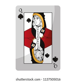 queen spades card casino game