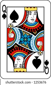 Queen of spades from deck of playing cards, rest of deck available.