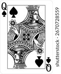 Queen of Spades design from a new original deck of playing cards.