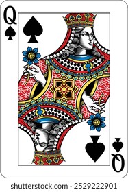 Queen of Spades design from a new original deck of playing cards. 