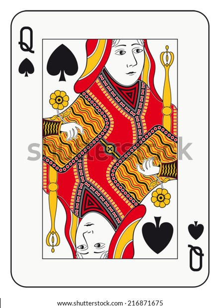 Queen Spades Playing Card Stock Vector (Royalty Free) 216871675