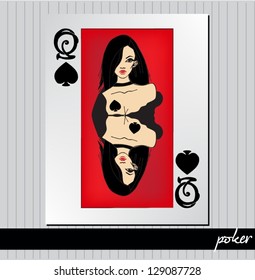 Queen of Spades - vector illustration
