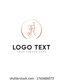 Queen style baroque vintage letter type R logo template, Vector logo for business and company identity 