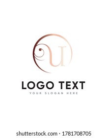 Queen style letter type U  logo template, Vector logo for business and company identity 