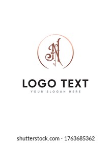 Queen style vintage letter type N logo template, Vector logo for business and company identity 
