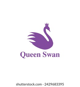 Queen Swan Logo Design Minimalist