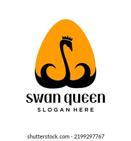 queen swan logo template. logo with swan concept